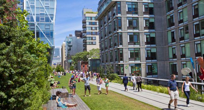 NEW YORK CITY - JUN 3: High Line Park in NYC seen on June 3rd, 2012.The High Line is a public park built on an historic freight rail line elevated above the streets on Manhattans West Side.; Shutterstock ID 105076949; Project/Title: Summer Plans for Kids; 