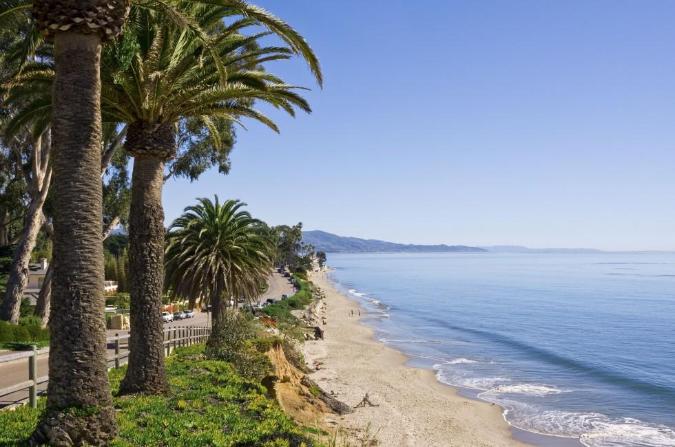 Butterfly beach along Channel Drive in Santa Barbara, California.