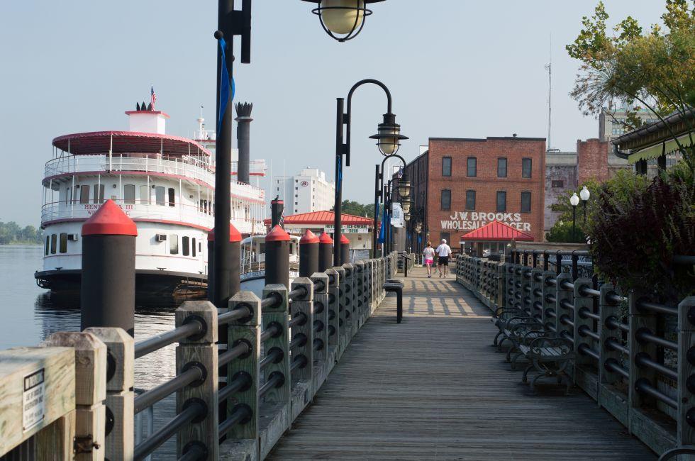 Wilmington,NC Aug. 7, 2014-Riverwalk in Wilmington, North Carolina