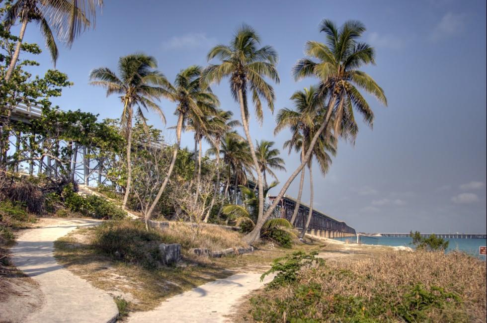Flagler's railroad going into Key West. This bridge is at the Bahia Honda State Park.