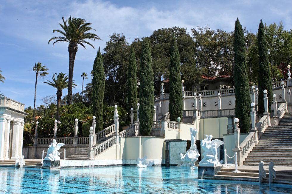 big blue swimming pool