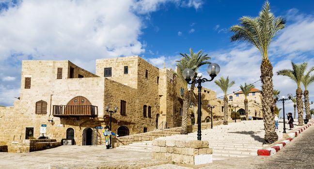 The old street Kikar Kedumim of Jaffa (Jaffa is a part of Tel Aviv), Israel