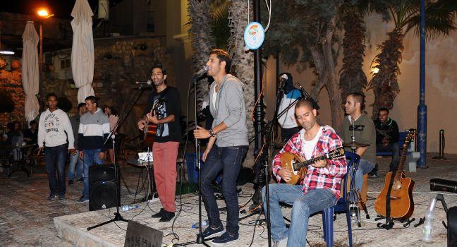 JAFFA, ISRAEL - OCTOBER 26: Yamanz hip hop band  playing on main square for the public in Jaffa, Tel Aviv at October 26, 2013 