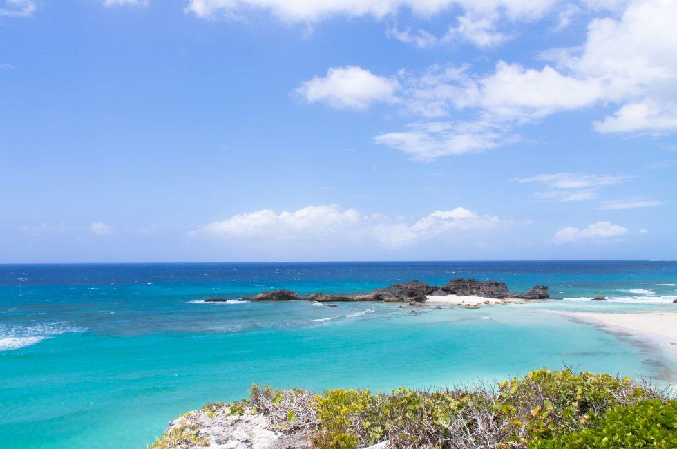 On the cliffs overlooking Mudjin Harbor on Middle Caicos.