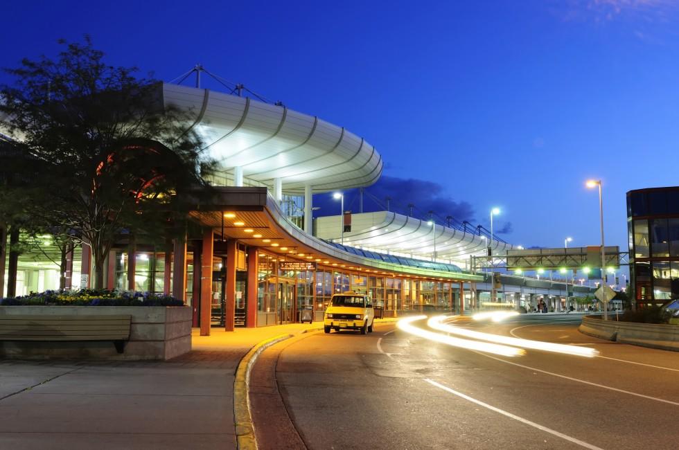 Anchorage International airport at dawn, Alaska; 