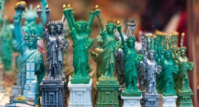 NEW YORK - DECEMBER 9: Statue of Liberty souvenirs at a store in New York on December 9, 2012. The Statue of Liberty is a symbol of USA. It was a gift from the people of France to the United States.