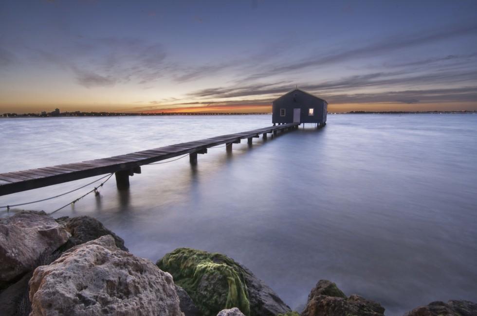 Boathouse at dawn in Perth, Western Australia; Shutterstock ID 172044737; Project/Title: Australia; Downloader: Fodor's Travel