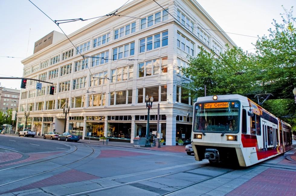European style streetcars in Portland Oregon.