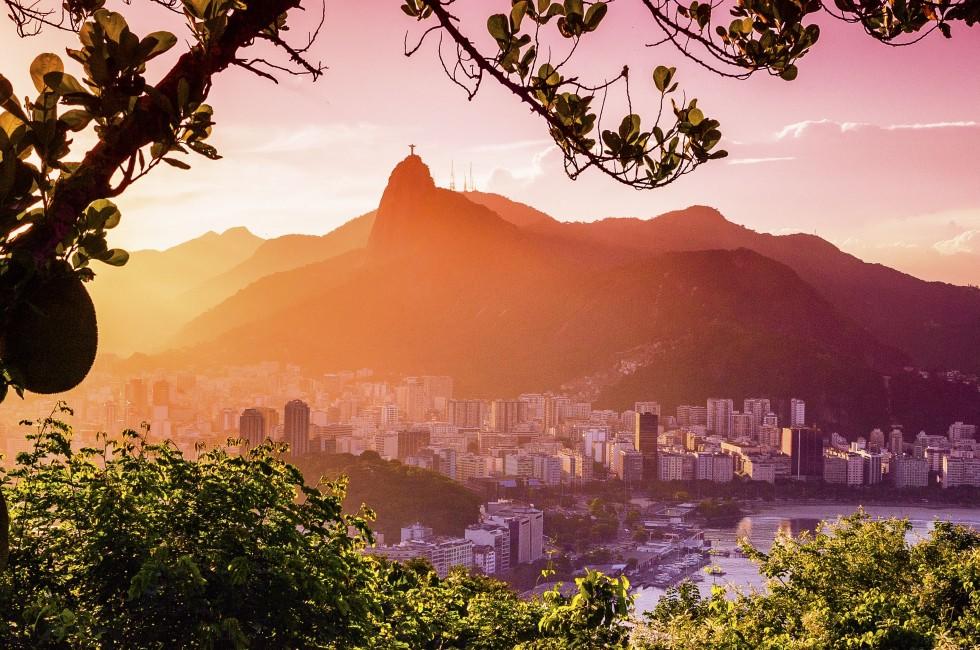 Buildings at the waterfront with Christ The Redeemer statue in the background, Corcovado, Rio de Janeiro, Brazil; Shutterstock ID 151089689; Project/Title: Rio ebook