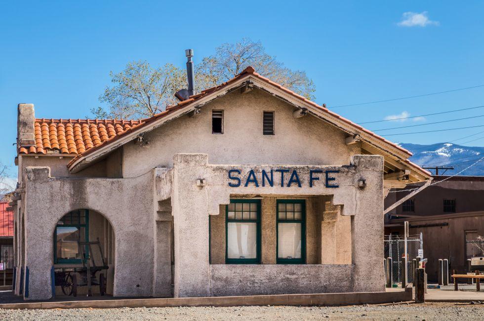 Santa Fe, New Mexico, USA - April 07, 2014: The Santa Fe Train Station which is also the Visitor Center