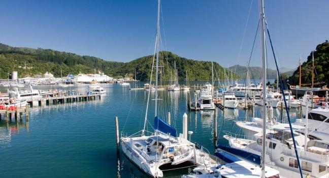Marina in Picton, New Zealand; 