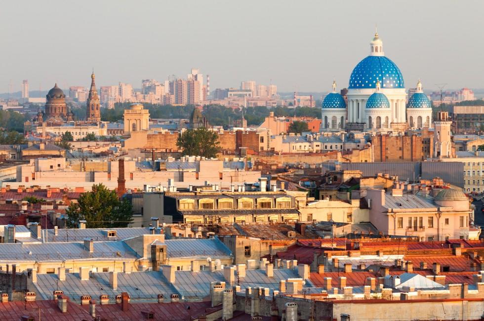 View of St. Petersburg from the colonnade of St. Isaac's Cathedral.