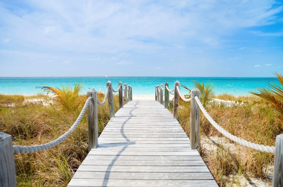 Beautiful beach at Caribbean Providenciales island in Turks and Caicos.