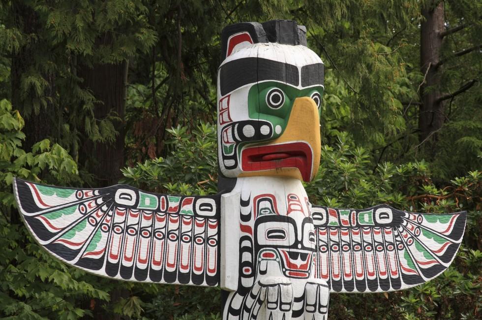 Totem Pole In Vancouver BC;