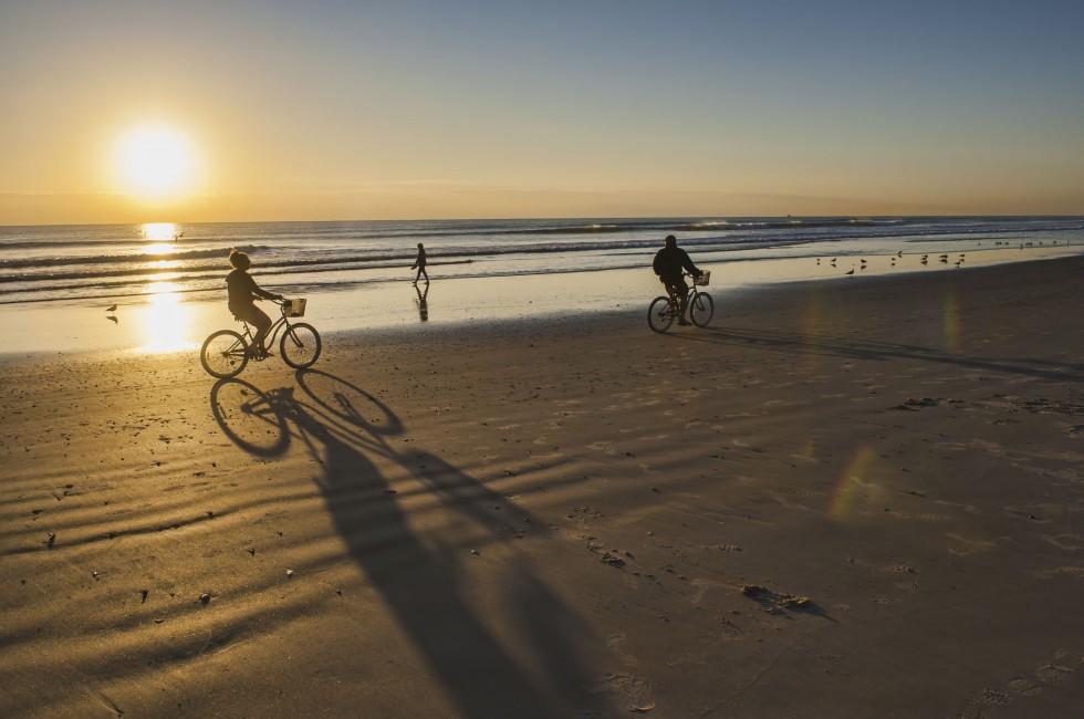 Bicycle Ride at Sunrise on Cocoa Beach;