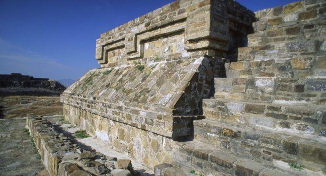 The ruins of Monte Alban in Oaxaca, Mexico