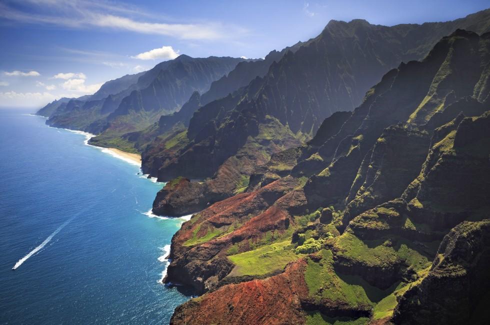 Beautiful Na Pali Coastline on the Hawaiian island of Kauai.