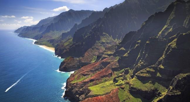 Beautiful Na Pali Coastline on the Hawaiian island of Kauai.