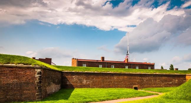 Interesting clouds over Fort McHenry, in Baltimore, Maryland.