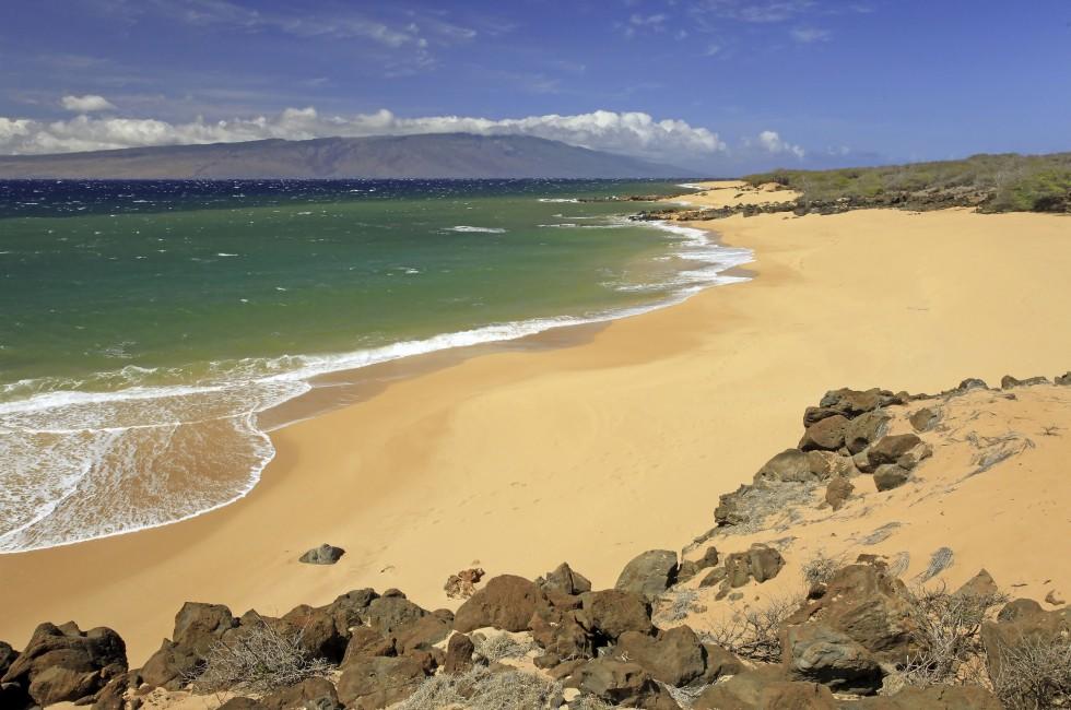Polihua Beach - Island of Lanai - Hawaii (Island of Maui on Horizon).