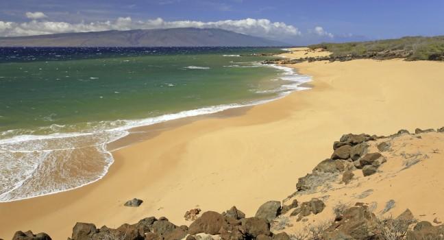 Polihua Beach - Island of Lanai - Hawaii (Island of Maui on Horizon).