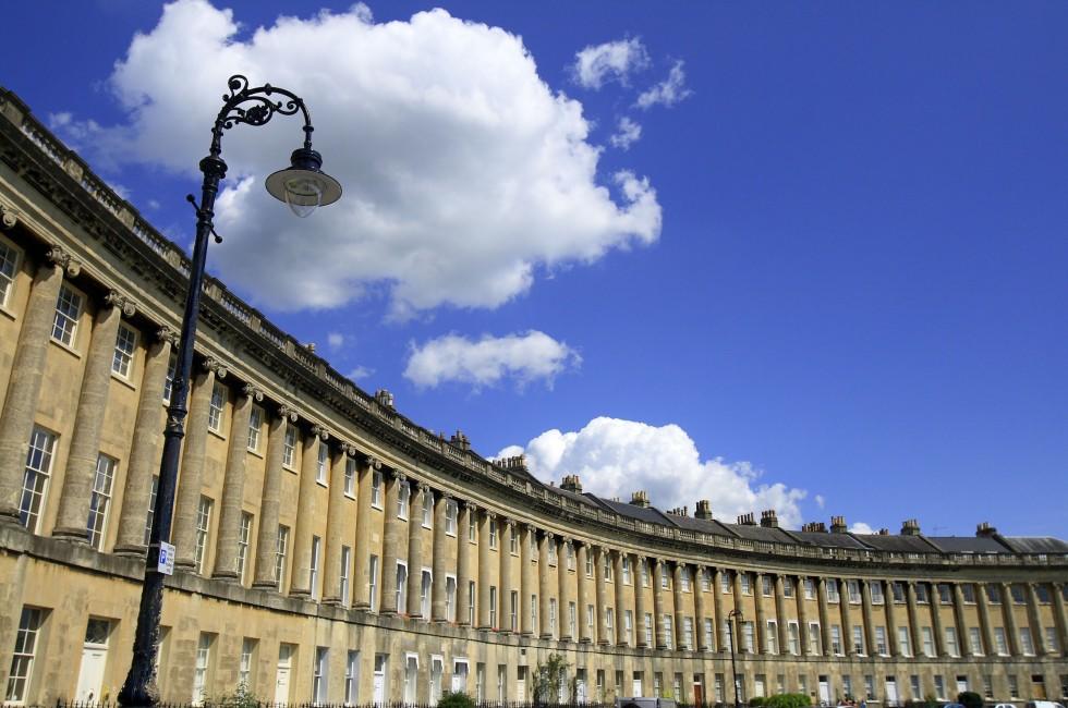 royal crescent with under white clouds