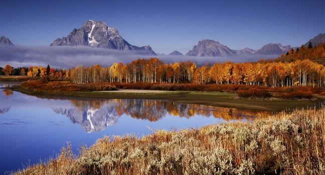 Grand Teton Mountains from Oxbow Bend.