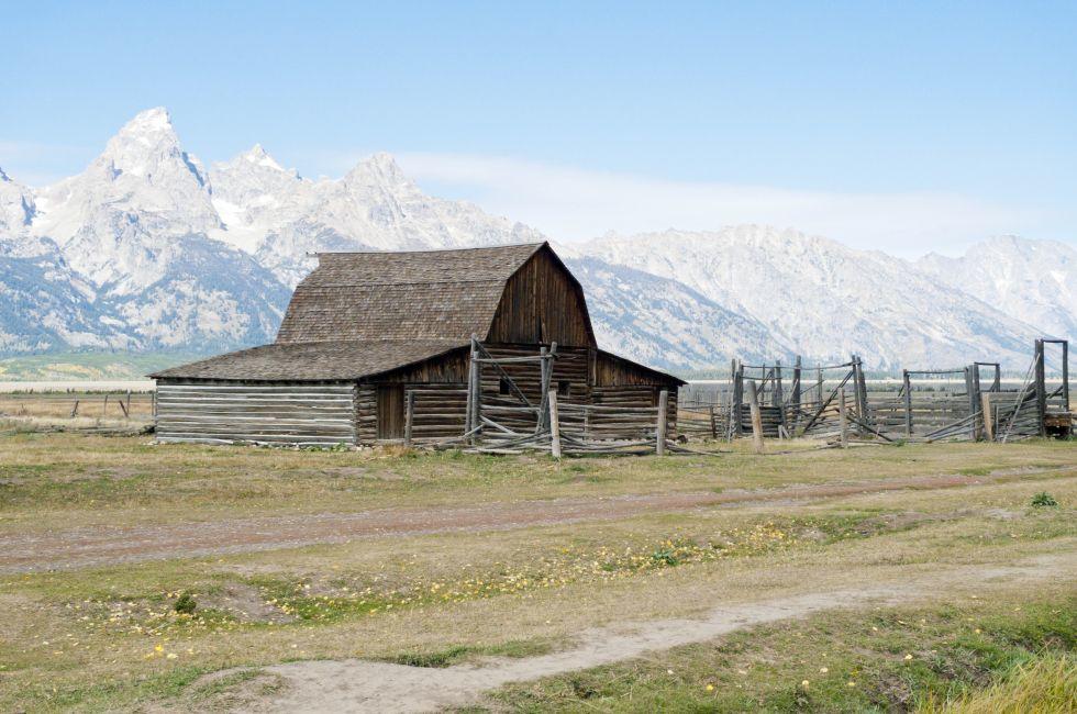 Moulton Barn on Mormon Row, Antelope Flats Road, Grand Teton National Park, Wyoming, United States