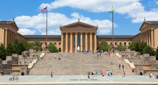 Philadelphia art museum entrance - Pennsylvania USA.