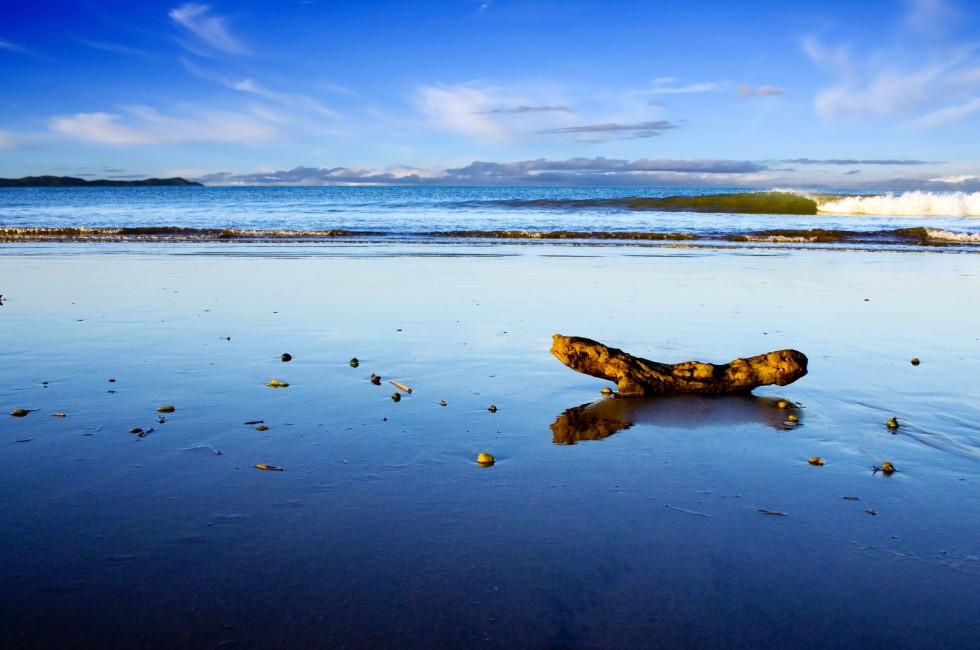 A beautiful beach scene at dusk, Taipa Beach, Northland, New Zealand