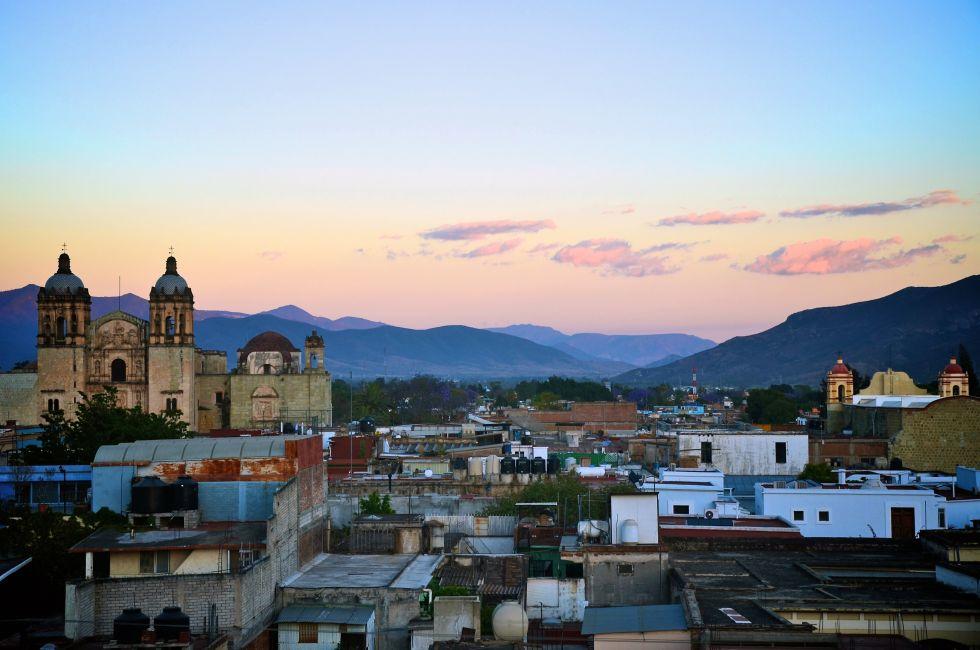 Oaxaca city view during sunset