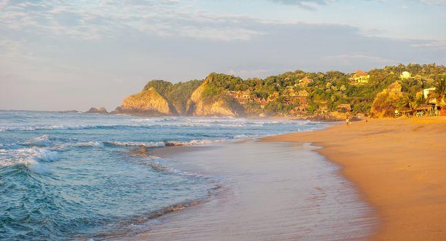 Zipolite beach at sunrise, Mexico 