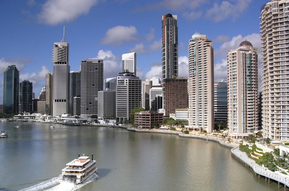 Queensland capital city Brisbane in Australia, CBD, Riverside; 