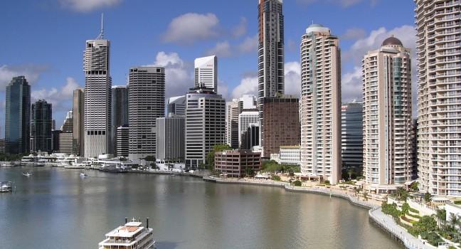 Queensland capital city Brisbane in Australia, CBD, Riverside; 