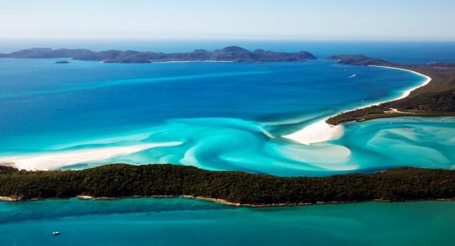 Whitehaven Beach aerial view Whitsunday Islands 