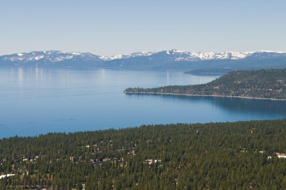 Looking down on Incline Village & Lake Tahoe, Nevada