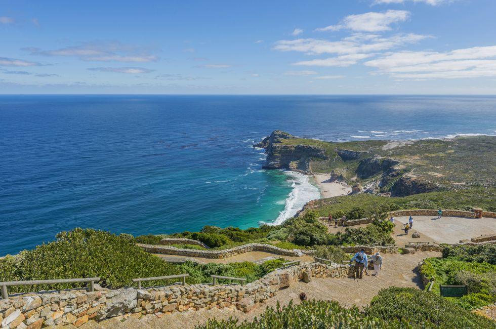 Cape Point, which is the most South Western Point of Africa. Located near the city of Cape Town, South Africa. Towering cliffs overlooking the ocean makes it a year round tourist hot spot; Shutterstock ID 245790346; Project/Title: Top 100 Cape Town; Downlo