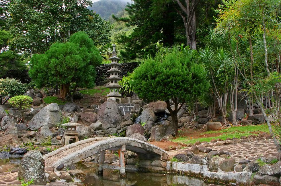 Japanese Garden in Kepaniwai Park and Heritage Gardens.