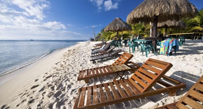 A beach in the Mexican Caribbean in the island of Cozumel.