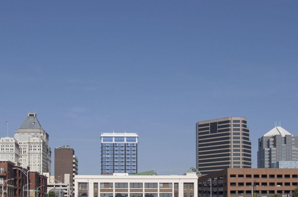 A view of downtown Greensboro, North Carolina.; Shutterstock ID 55486333; Project/Title: AARP; Downloader: Melanie Marin