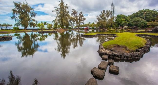 Japanese garden in Hilo, Hawaii.