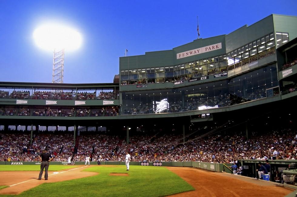 Baseball game in Fenway Park, Boston, Massachusetts.