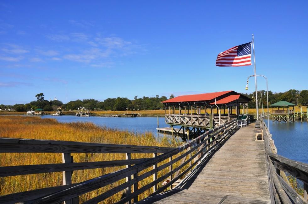 Fishing dock on a marsh