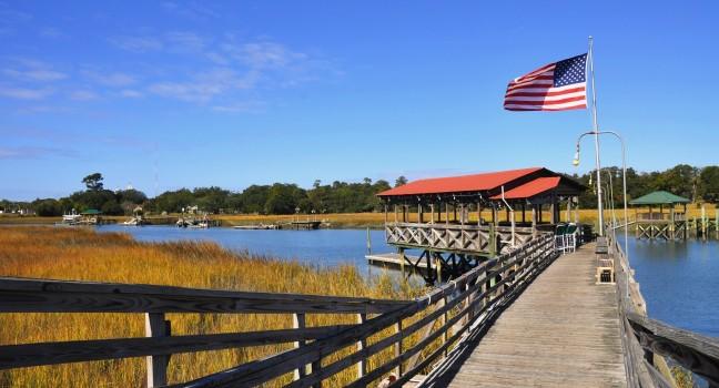 Fishing dock on a marsh