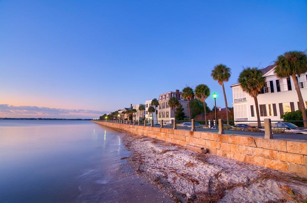The Waterfront in Charleston, SC During a Sunrise.