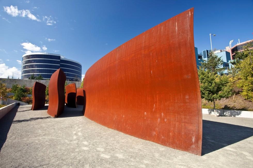Olympic Sculpture Park is a public park in Seattle, Washington. "Wake" by Richard Serra