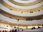 People entering Guggenheim Museum to visit Kandinski exhibition December 10, 2009 in New York, US.