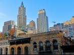 Buildings in Tribeca neighborhood on October 09 2009. Tribeca based on the words "Triangle below Canal Street": the triangle bounded by Canal, Broadway and Vesey Streets.