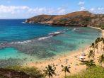 Hanauma Bay in Oahu, Hawaii. Formed in a volcanic crater