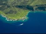 Kealakekua Bay, Big Island aerial shot, Hawaii.